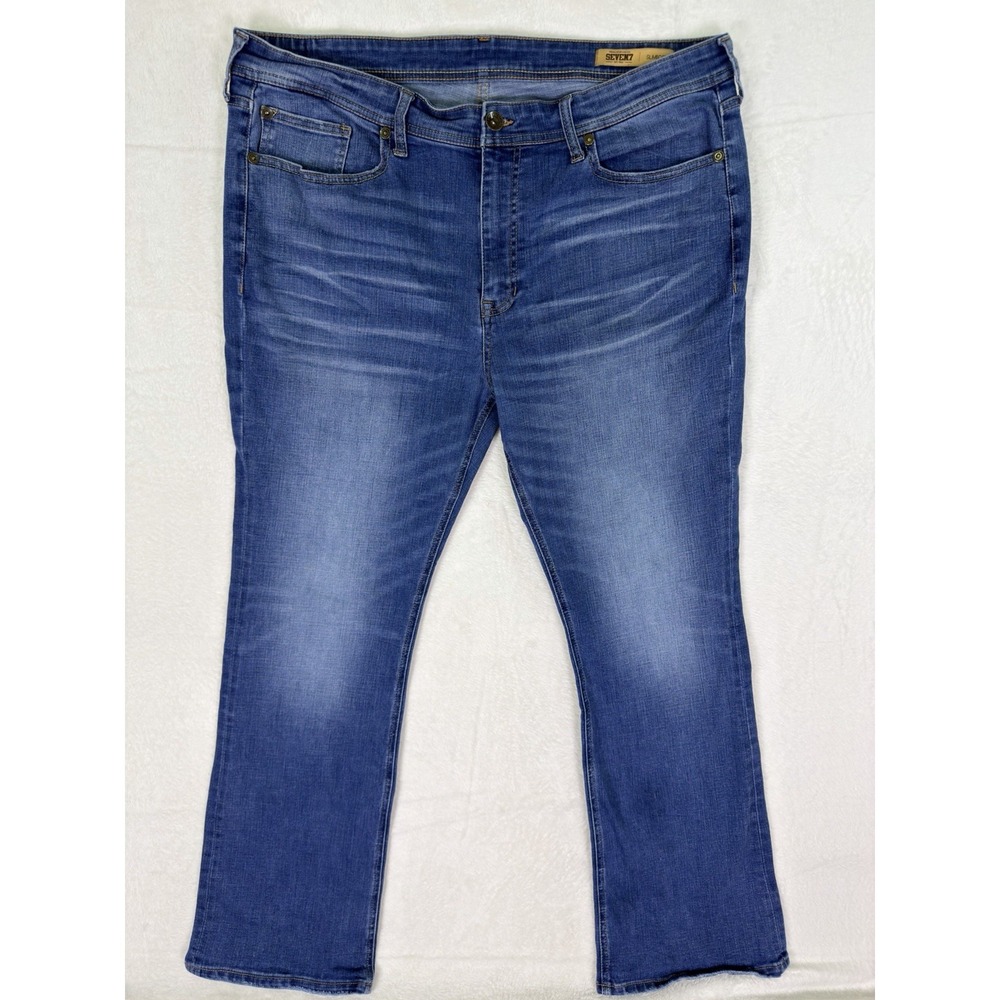 Seven7 Jeans Mens 40x32 Blue Medium Wash Denim Slim Fit Bootcut Mid Rise Stretch